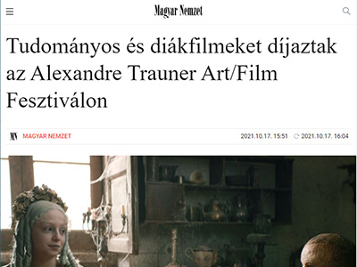 Tudományos és diákfilmeket díjaztak az Alexandre Trauner Art/Film Fesztiválon