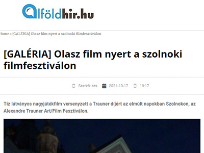 Olasz film nyert a szolnoki filmfesztiválon