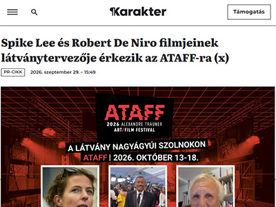 Spike Lee és Robert De Niro filmjeinek látványtervezője érkezik az ATAFF-ra (x)