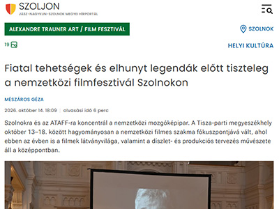 Fiatal tehetségek és elhunyt legendák előtt tiszteleg a nemzetközi filmfesztivál Szolnokon